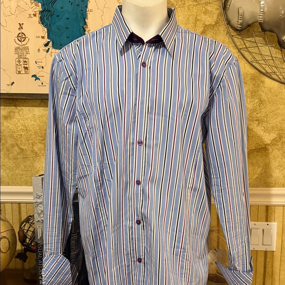 Eight X Premium Men's Blue Striped Shirt. 3XL. Nearly new
